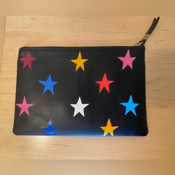 NWT hand painted Madewell pouch clutch - black - Picture 2 of 4